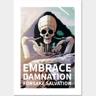 Fasbytes Horror Embrace damnation, forsake salvation. Posters and Art